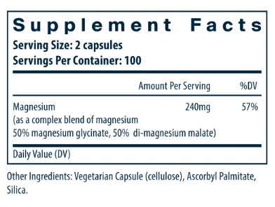 Magnesium Glycinate Malate 100 caps Ingredients